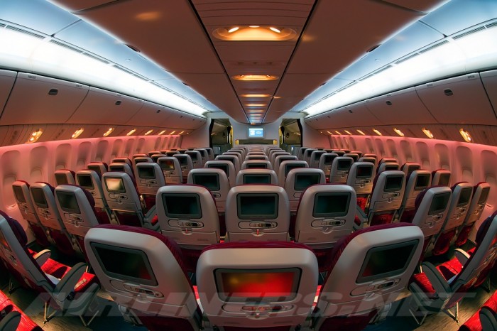 Interiorul unei aeronave Qatar Airways. Sursa foto: www.en.wikipedia.org